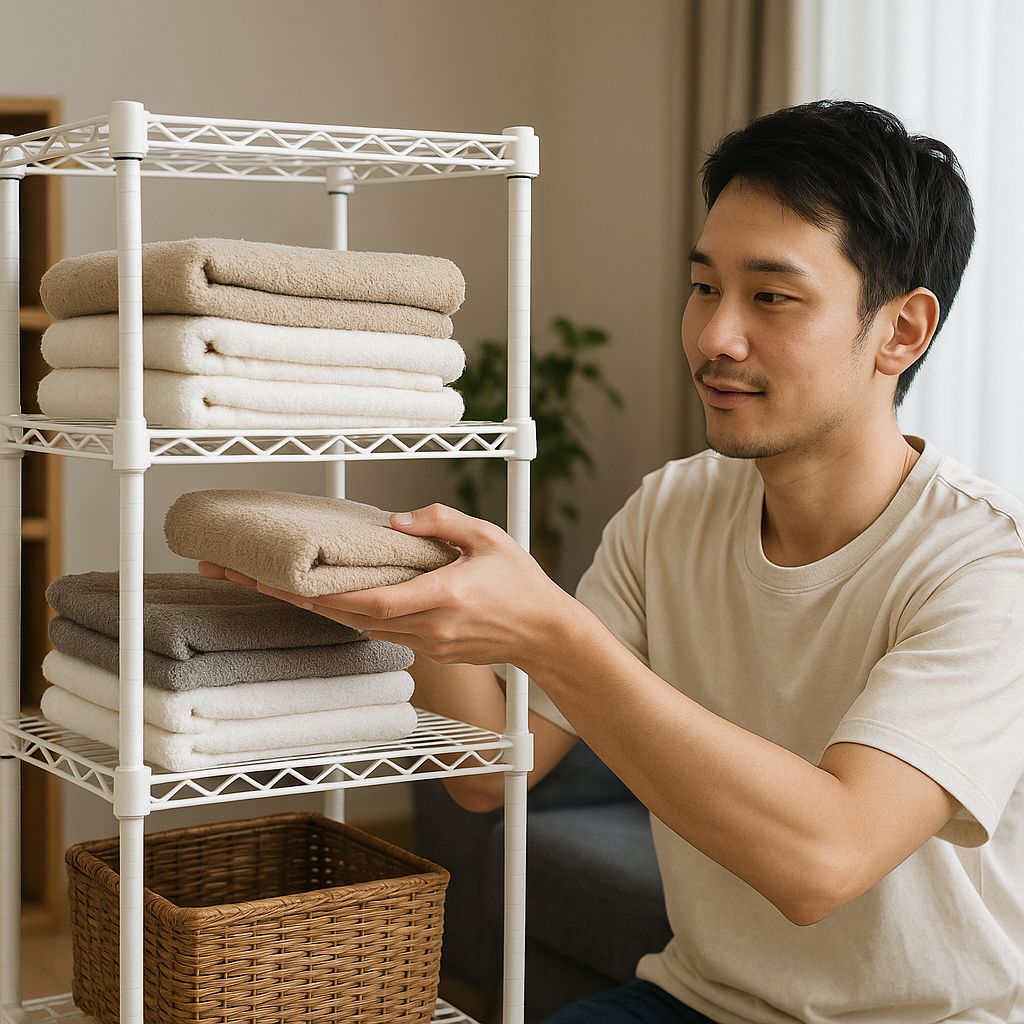 一人暮らしのタオル収納をすっきり整えるコツ｜狭い部屋でも使いやすいアイデア集