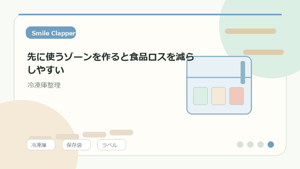 先に使うゾーンを作ると食品ロスを減らしやすいの内容を表すイラスト